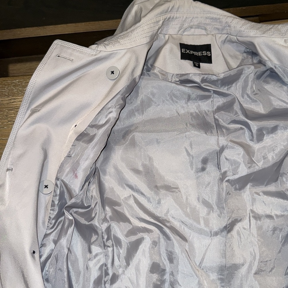 Express Light Gray Trench Coat - Picture 9 of 16